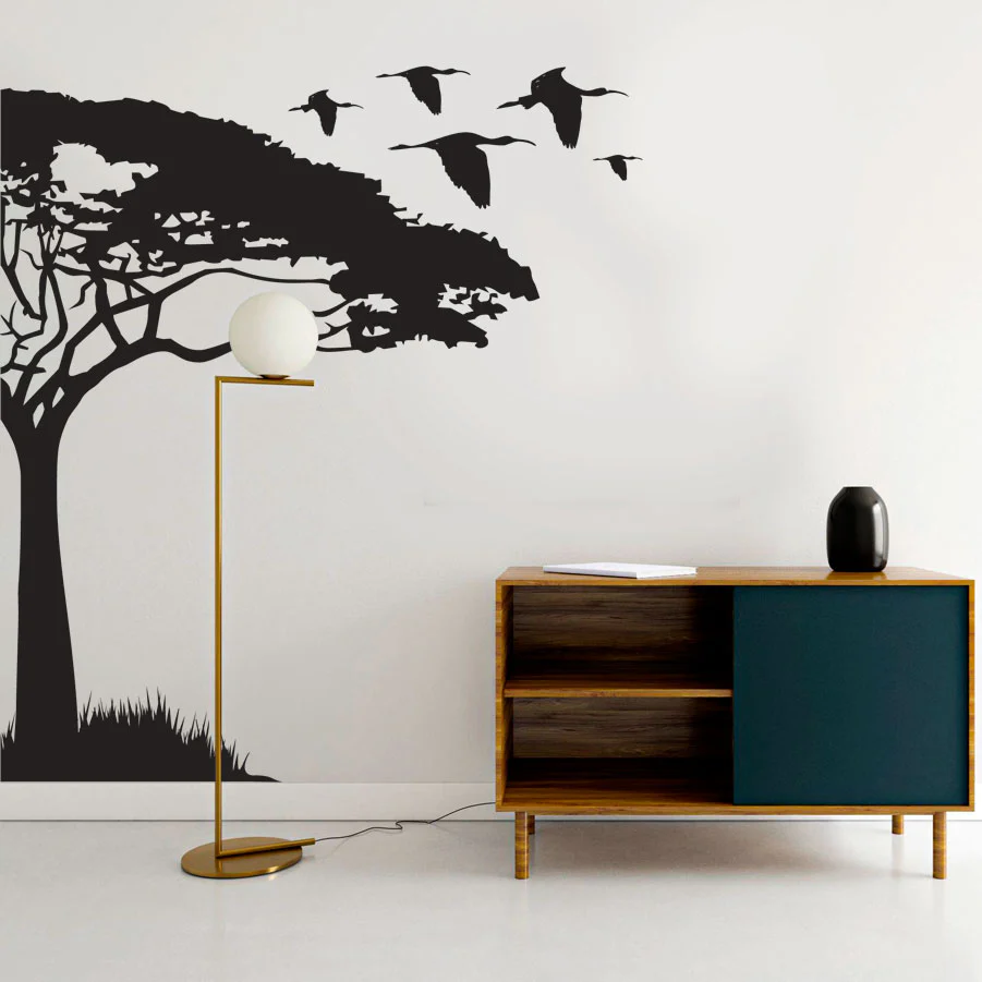 Acacia Half Tree - vinyl wall sticker