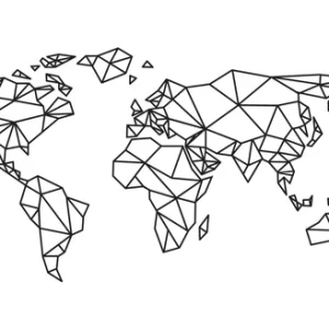 Origami World Map - vinyl wall sticker